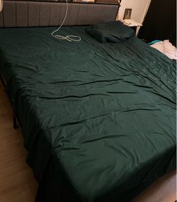 King sized bed frame and mattress.