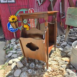 Vintage telephone magazine table