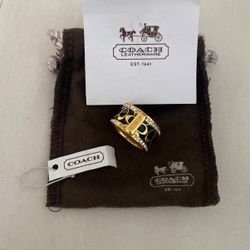 Coach Ring With Tags And Dust Bag Size 7