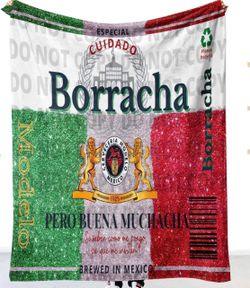 Borracha Mexican Flag Throw blanket 