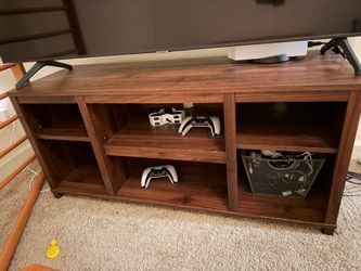 Dark wood entertainment center