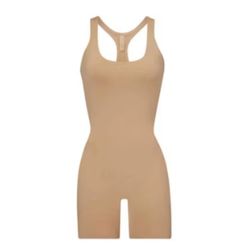 Skims Cycle Suit 2x ochre Swimsuit Stretch Sporty Racerback Swim Mid Thigh