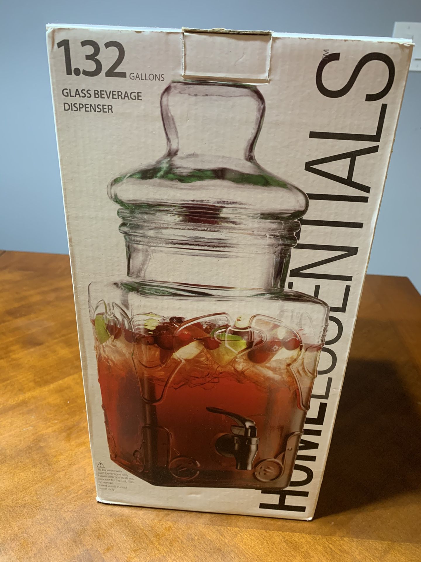 Homessentials glass drink dispenser 1.32 gallons
