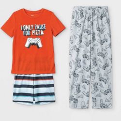 Boys' 3pc Gamer Pajama Set - Cat Jack Orange M 8/10