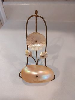 Antique mother of pearl pocket watch stand