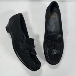 SAS Tripad Technology Taylor Black Suede Comfort Loafers Women Size 7.5M