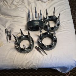 6 Lug Wheel Adapters With Pointed Lug Nuts