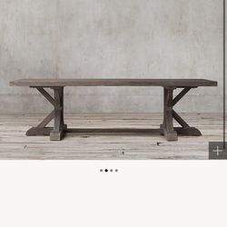 *Amazing PRICE* Restoration Hardware Distressed Elm Belgian Trestle Dining Table – 96”