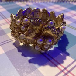 Vintage Flower Pearl Bracelet  