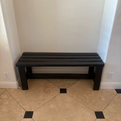 Handmade Wooden Entryway Bench - Painted Black Farmhouse Rustic