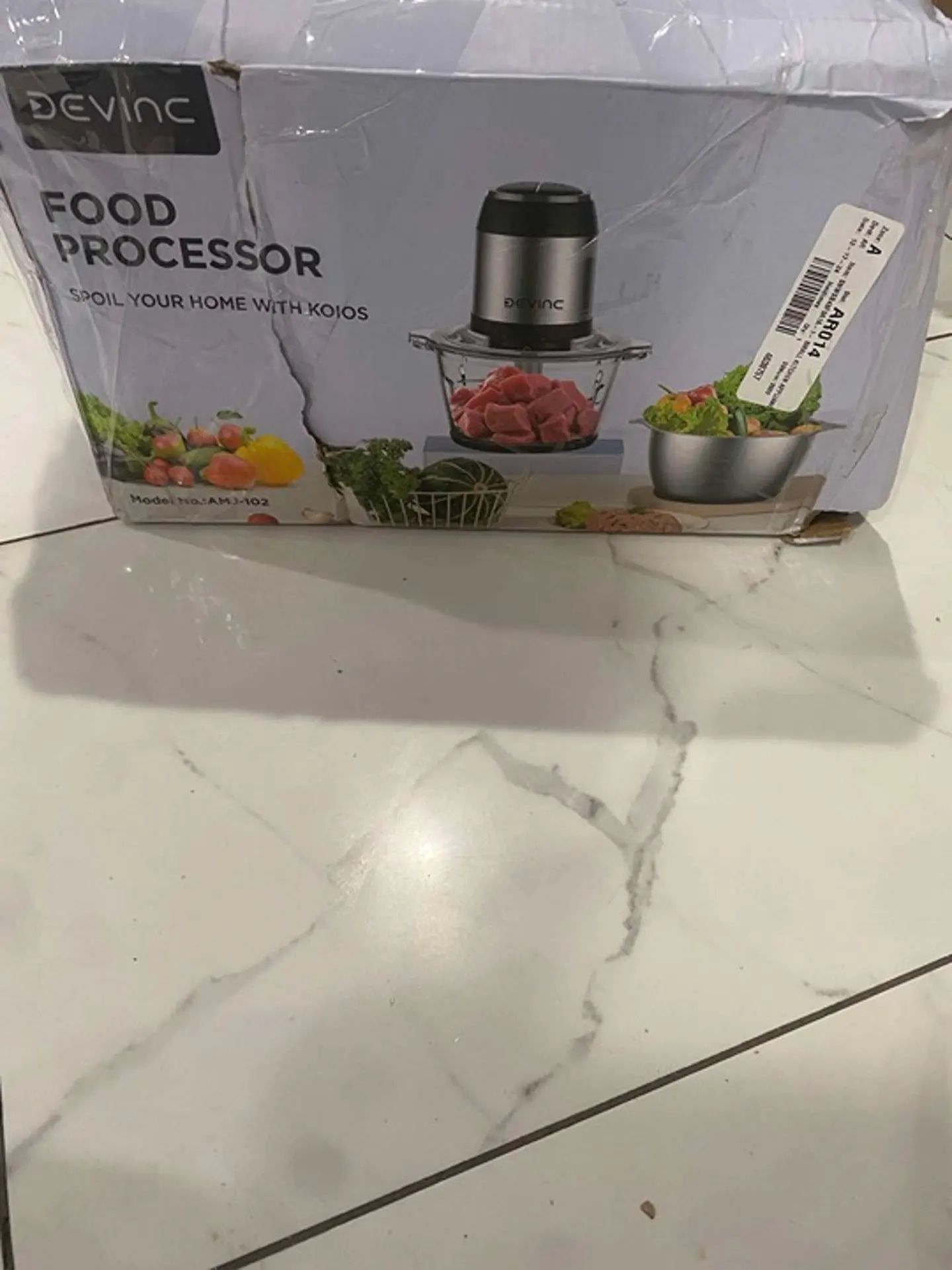 DEVINC 500W Electric Food Processor Chopper 2 Speed w/ Stainless Steel&Glass Bow