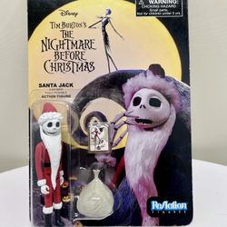 Disney Tim Burton’s The Nightmare Before Christmas Santa Jack Reaction Figure NEW