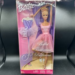 New* VTG 2002 Ballet Barbie with hinged legs Extra Outfit Mattel *Box Damage