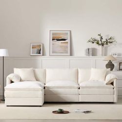 Beige Modular L-shaped sofa for living room (-seater L-shaped sofa) $150