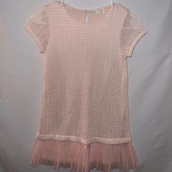 Zara Girls light pink t-shirt dress with tulle bottom detail size 9/10