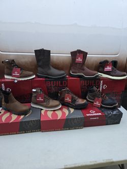 BIG SALE WOLVERINE ,CATERPILLAR, CACTUS Y BOTAS DE MEXICO. SIZES-7 TO 15. PRICES-$69 TO $125. I HAVE WHOLESALE TOO. PRICES. PRICES. PLEASE SOLO PERSON