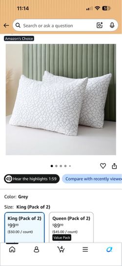 King Size Bed Pillows Pack of 2
