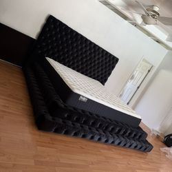 New In Box King Bed Frame With Mattress (Read Description Below)