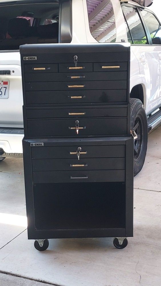 Black US General Tool Box Cart