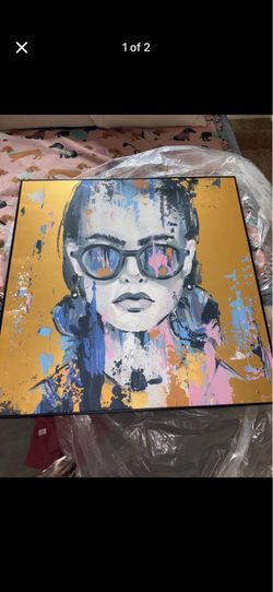 Huge 40"x40" Marmont Hill "Girl in Sunglass" Framed Pop Art Canvas