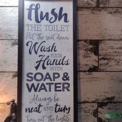 "Bathroom Rules" Wall Plaque $$$20