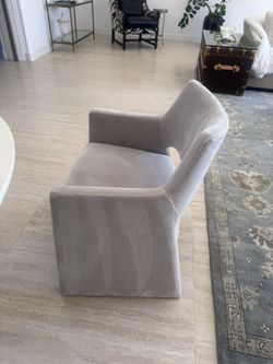 Set Of 4 Light Gray Velvet Chairs