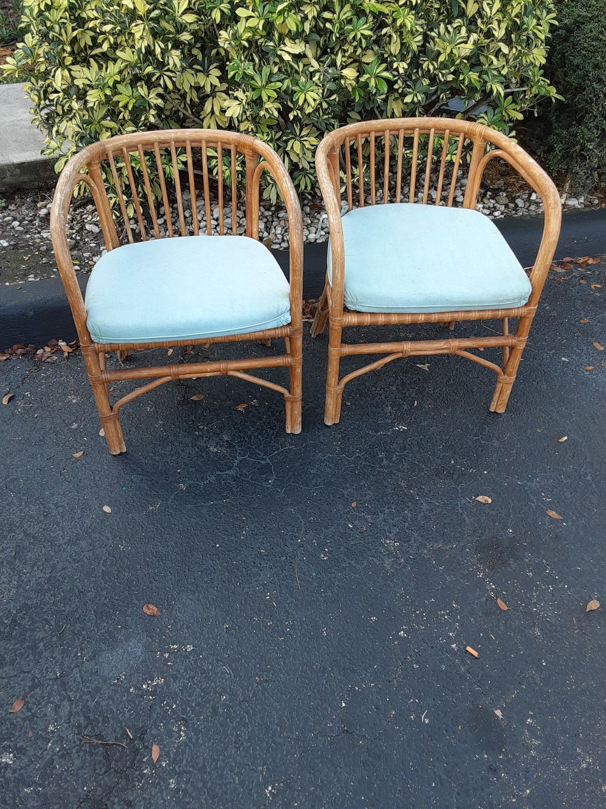 Set Of 2 Mid Century Vintage Mark David Rattan Chairs For Sale In Pembroke Pines Fl Offerup