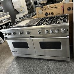 Viking Pro Stainless Steel 60” Gas Range Stove Griddle & Grill