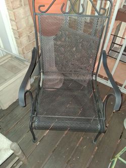 2 Wrought Iron Mesh Patio Rocking Chair