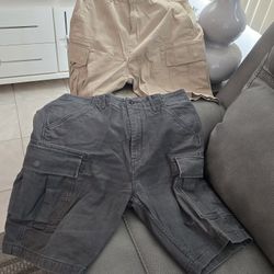 Two pairs of Levis Cargo Shorts Men's 34 Cotton Casual Flat Front