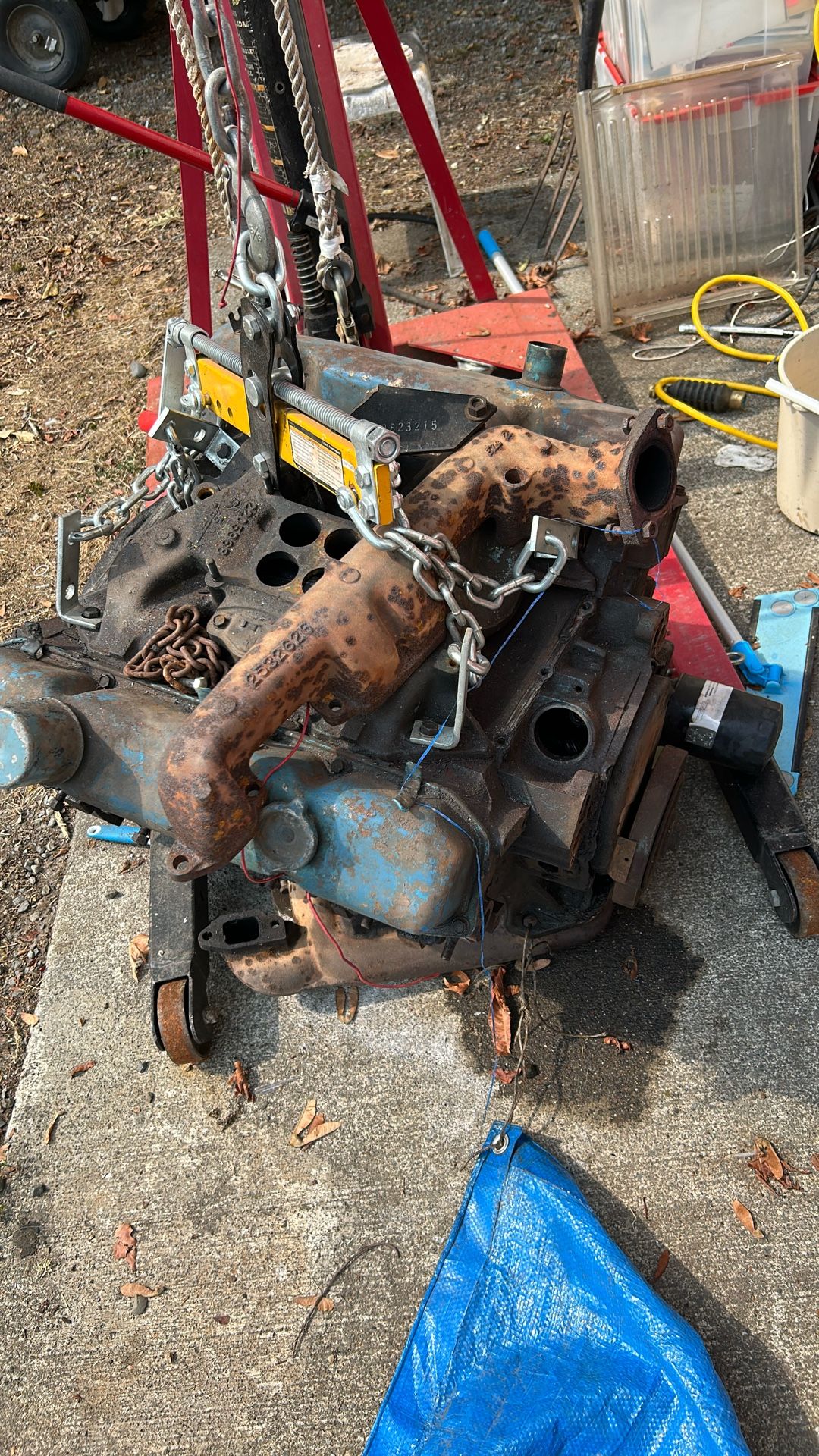 Engine Out Of A 1966 Dodge Charger Fairly Worn Out Needs A Rebuild
