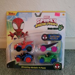 BRAND NEW...MARVEL SPIDEY AMAZING FRIENDS...AMAZING METALS  4-PACK