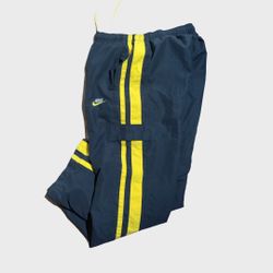 VINTAGE NIKE ATHLETIC STRIPED WINDBREAKER PANTS MENS MEDIUM