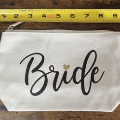 NEW Bride Canvas Make Up Zippered Bag just $3