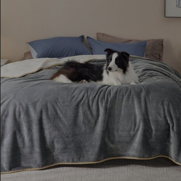 Bedsure Waterproof Blanket For Bed - Sherpa Fleece Waterproof Dog Blankets For Large Dogs, Pet Blankets For Bed/Couch/Dog Crate, Soft Plush Reversible