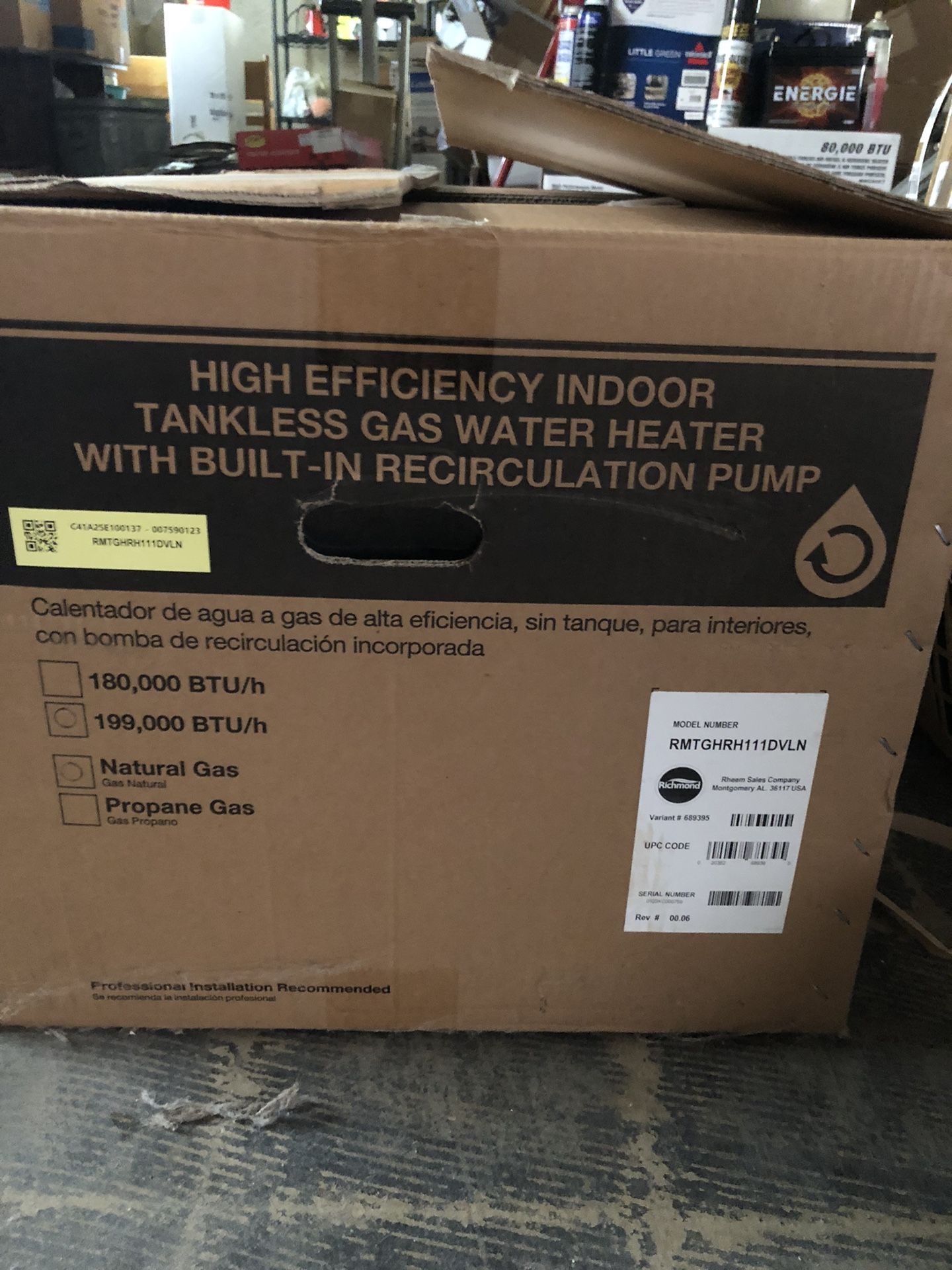Richmond Encore High Efficiency Tankless Gas Water Heater (BRAND