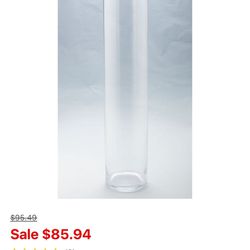 30” Clear Cylindrical Vase - Brand New From Bed Bath & Beyond