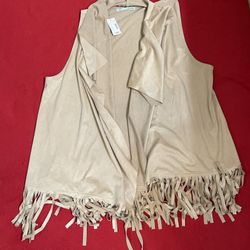 Suede Fringe Vest  L/, XL 