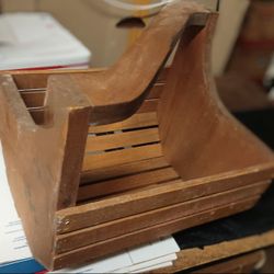 Solid Wood Country Gathering Basket 