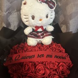 Eternal Red Rose Hello Kitty Bouquet 