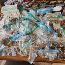 7 Lbs Of Costume Jewelry - Rings, Necklaces,  Bracelets, Pockets, Etc.  All For One Price