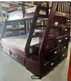 Wooden bunk bed frame