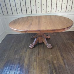 Solid Oak Dining Room Table With 6 Chairs 