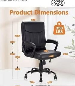 😀 CLATINA Mid Back Executive Office Chair with Soft Padded Armrest, Ergonomic PU Leather Desk Chair with Lumbar Support, Nylon Lacquered Desk Chair f
