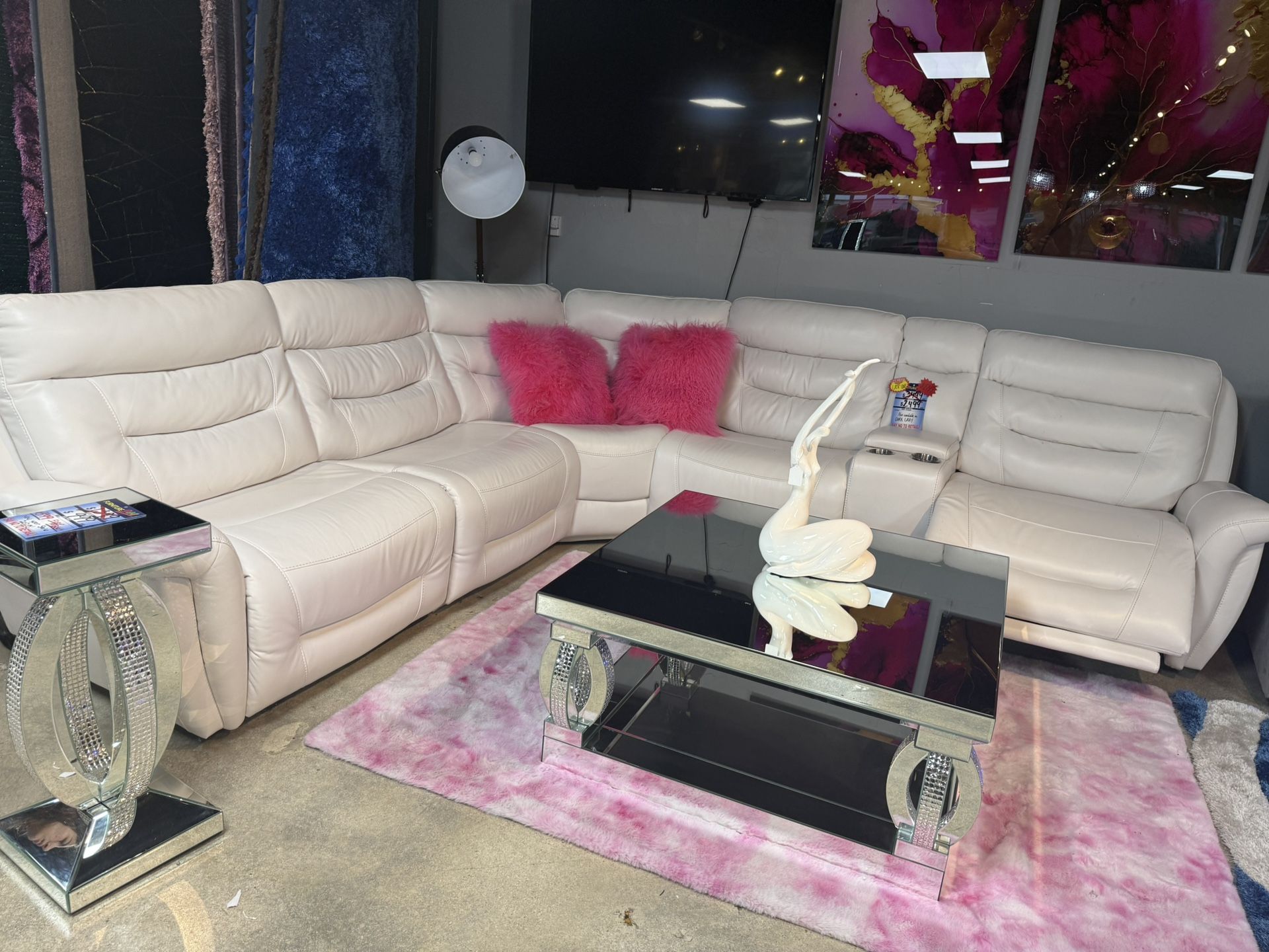 Huge Father’s Day Sale White Power Sectional $1200 OFF!