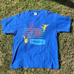 Vintage 80s/90s WALT DISNEY Magic Music Days T-Shirt Sz XL Blue Disneyland RaRe!