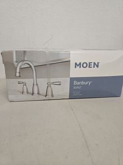 50% OFF - MOEN Banbury 8" Widespread High-Arc Bathroom Faucet Chrome (Valve

Included)