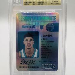 20-21 Panini Contenders Lamelo Ball Permit to Dominate BGS 9.5 Charlotte Hornets