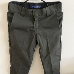 Green Dickies slim fit trousers