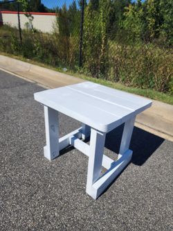 White Painted Wood Side Table